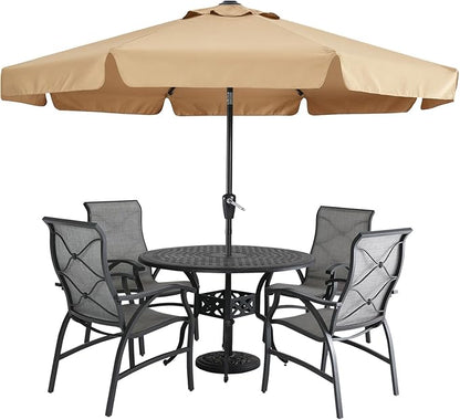 MASTERCANOPY Valance Patio Umbrella for Outdoor Table Market -8 Ribs (10ft, Khaki)