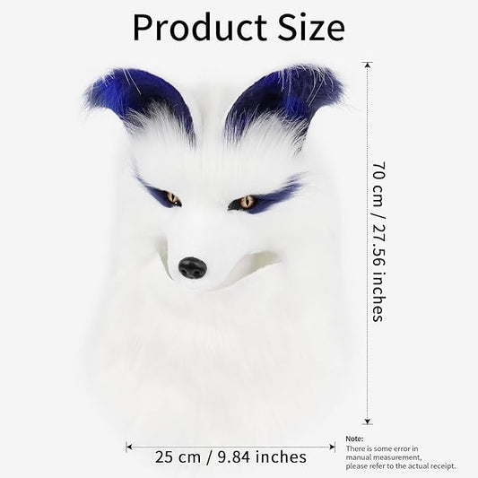 Furry Head Mask Animal Wolf Dog Plush Faux Fur Masks for Halloween Masquerade Cosplay Costume Props
