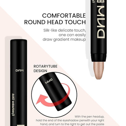evpct 2Pcs Cream Eyeshadow Sticks Set for Eyes Pearl White & Mocha Beige Shimmer Eye Crayon Shadow Brightener Stick Pencil Pen Bulk sombras en crema para ojos 01+14