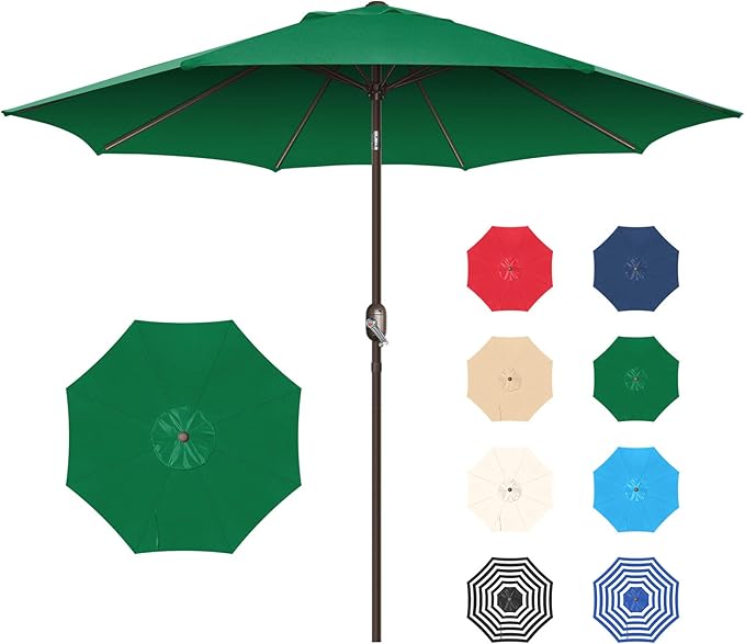 7.5Ft/9Ft Patio Umbrella, UV Protect Pool Umbrella with Heavy Duty Pole,Outdoor Umbrella with Push Botton Tilt & Crank