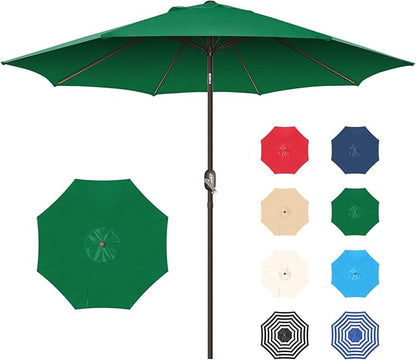 7.5Ft/9Ft Patio Umbrella, UV Protect Pool Umbrella with Heavy Duty Pole,Outdoor Umbrella with Push Botton Tilt & Crank