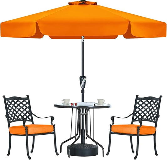 MASTERCANOPY Valance Patio Umbrella for Outdoor Table Market (7.5ft, Orange)