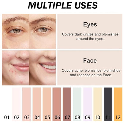 Kaely Color Correcting Concealer,Cream Pot Concealer Full Coverage,under Makeup,08 Green