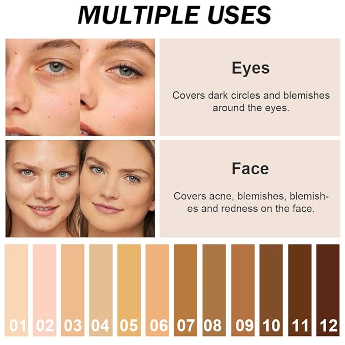 Kaely Cream Pot Concealer Full Coverage Set,Conceal Brighten