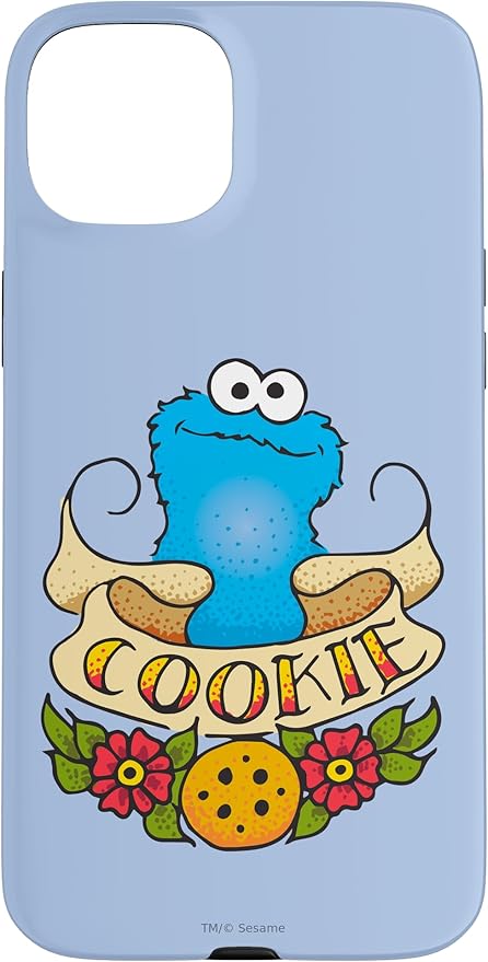 iPhone 15 Plus Sesame Street Cookie Monster Cookie Tattoo Case