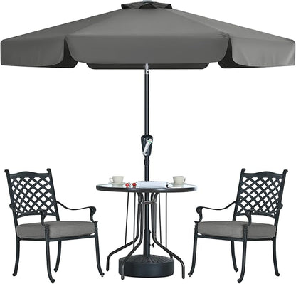 MASTERCANOPY Valance Patio Umbrella for Outdoor Table Market (7.5ft, Dark Gray)