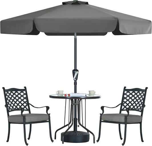 MASTERCANOPY Valance Patio Umbrella for Outdoor Table Market (7.5ft, Dark Gray)
