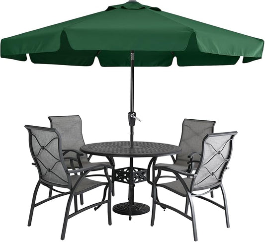 MASTERCANOPY Valance Patio Umbrella for Outdoor Table Market -8 Ribs (10ft, Forest Green)