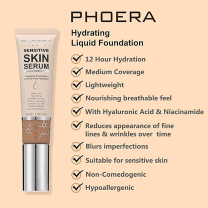 2024 New PHOERA Foundation Makeup for Mature Skin, (N04 Sand)
