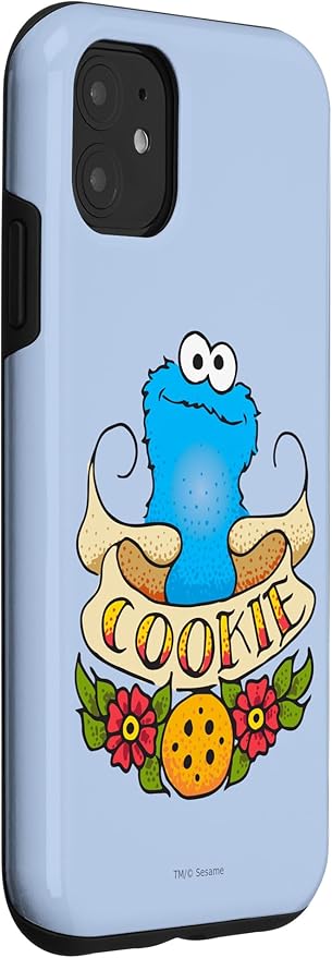 iPhone 11 Sesame Street Cookie Monster Cookie Tattoo Case