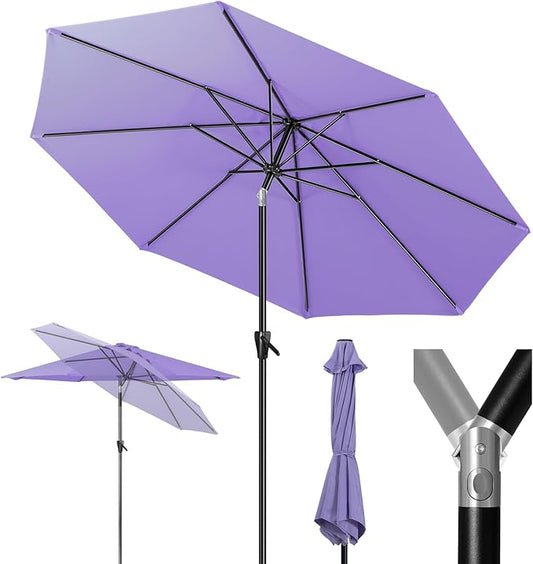 Tempera Patio Market Outdoor Table Umbrella with Push Button Tilt and Crank,Large Sun Umbrella with Sturdy Pole&Fade resistant canopy,Easy to set