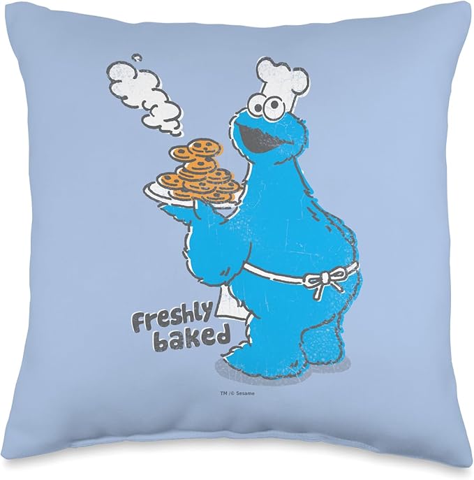 Sesame Street Cookie Monster Freshly Baked Throw Pillow, 16x16, Multicolor