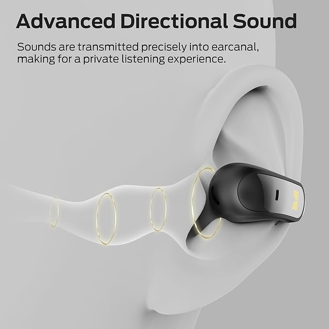 Monster Open Ear AC228 Wireless Headphones, Clip-On Earbuds, Adaptive Comfort, Immersive Audio, Bluetooth 6.0 Open Ear Earphones with ENC Clear Call, 30H Playtime, IPX5 Water Resistant, Black