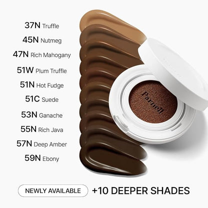 Parnell Cicamanu Serum Cushion - Moisturizing Foundation for Soothing, Coverage, Glass Skin and Lightweight for Sensitive and Dry Skin Pearl Skin (0.52 Fl Oz) (21N)