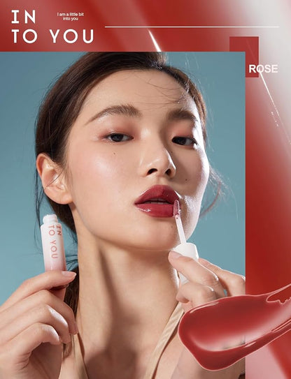 INTO YOU Lip Gloss Coco Liquid Moisturizing Lipstick Long Lasting Lip Stick Lip Stain Makeup Glitter Shine Non-sticky Lipstick for Women (CC07)