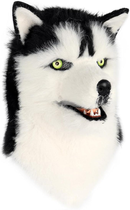 HAOAN Furry Dog Mask Animal Wolf Full Head for Halloween Fancy Dress Party Cosplay Costume Women Men