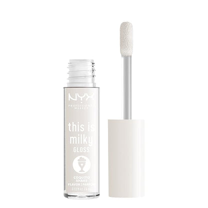 NYX PROFESSIONAL MAKEUP This Is Milky Gloss, Lip Gloss with 12 Hour Hydration, Vegan - Coquito Shake (Milky Clear)