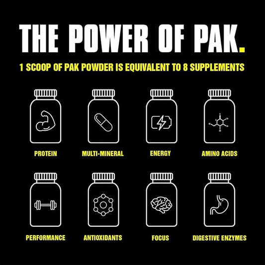 Animal Pak – Convenient All-in-One Vitamin & Supplement Powder – Zinc, Vitamins C, B, D, Amino Acids and More – Sports Nutrition Performance Multivitamin for Women & Men – 44 Scoops, Orange Crushed