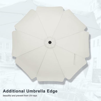 MASTERCANOPY Valance Patio Umbrella for Outdoor Table Market -8 Ribs (10ft, Light Beige)