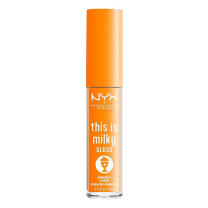 NYX PROFESSIONAL MAKEUP This Is Milky Gloss, Lip Gloss with 12 Hour Hydration, Vegan - Mango Lassi (Orange Cream)