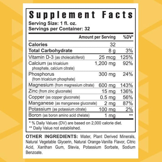 Youngevity Cal Toddy - Calcium (Citrate, Phosphate) Magnesium 1,200mg/600mg - Vitamins D-3, Zinc, Copper, Potassium, Boron & 70+ Trace Mineral Cofactors - Supports Bone Health - 32 Fl Oz (Pack of 6)