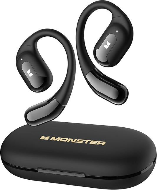Monster Open Ear AC317 Headphones, Wireless Earbuds with Stereo Sound, 24H Playback, Bluetooth 5.4, Crystal Clear Calls, Type-C Charging, Touch Control, Sweat Resistant Open Ear Earbuds for Sports
