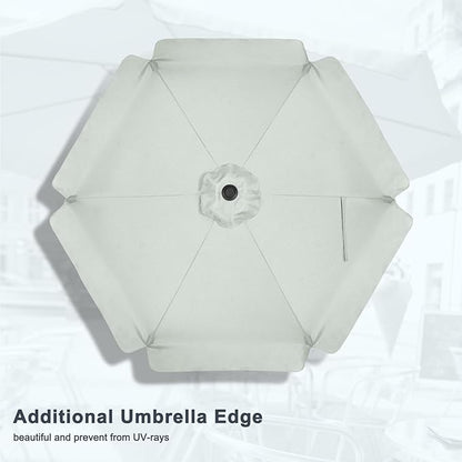 MASTERCANOPY Valance Patio Umbrella for Outdoor Table Market (7.5ft, Light Gray)