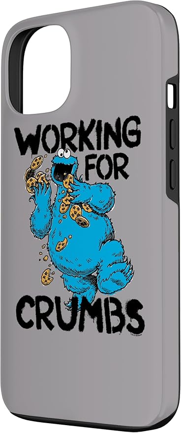 iPhone 13 Sesame Street Cookie Monster Working for Crumbs Case