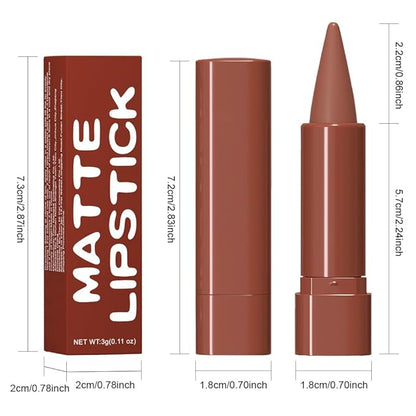 BINGBRUSH 2-in-1 Gradient Lip Liner & Lipstick Combo,2Pcs Matte Longwear Waterproof Lip Pencil with Cone Tip,Smudge Proof Crayon for Flawless Ombre Contour,Women's Long Lasting Makeup Set (01#&04)
