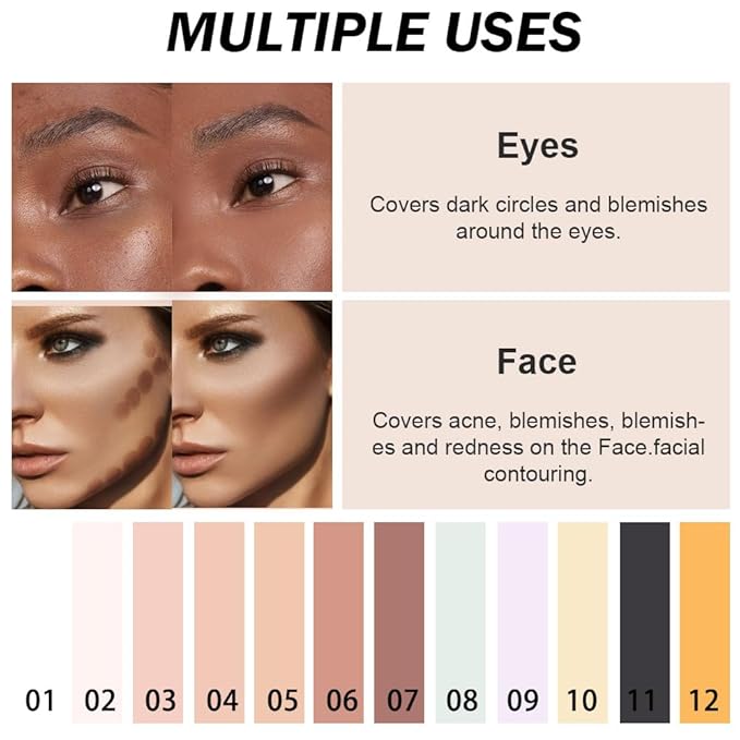 Kaely Color Correcting Concealer,Cream Pot Concealer Full Coverage,under Dark Coffee