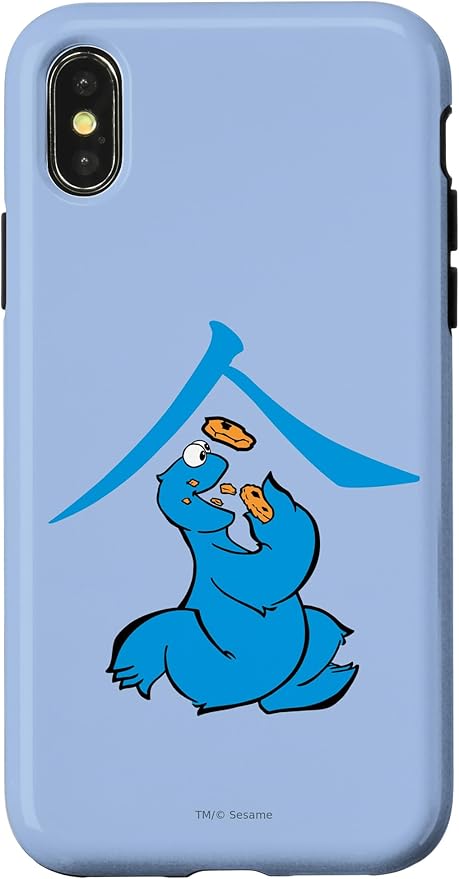 iPhone X/XS Sesame Street Cookie Monster Eat in Kanji Case