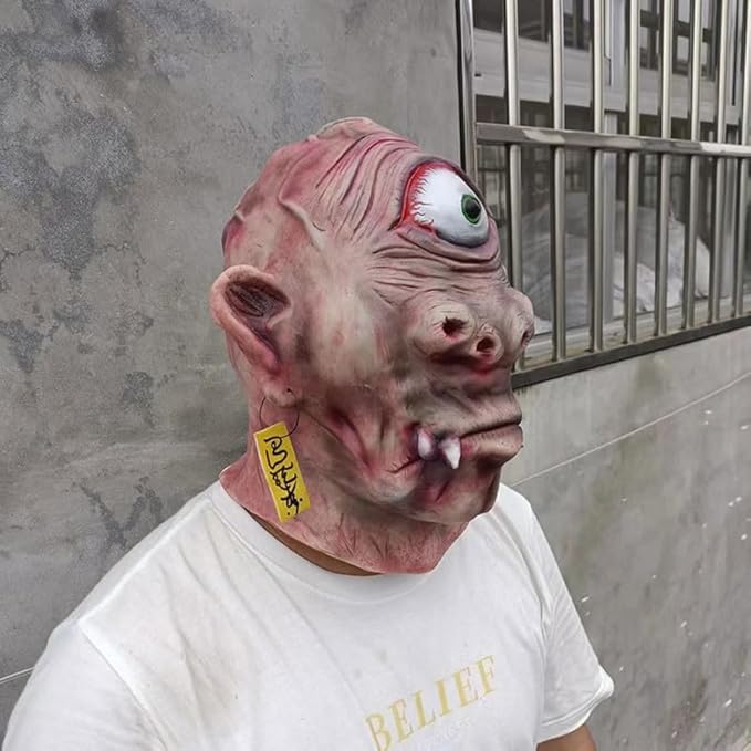 Creepy Cyclops Mask Scary Giant Beasts Monster Masks Latex Cosplay Props Halloween
