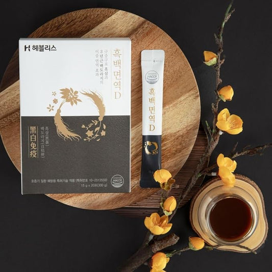 [Black & White Immune D] Korean Black Ginseng and White Platycodon, Asian Panax Ginseng Extract, Energy supplements, Immune support, ginseng honey sticks