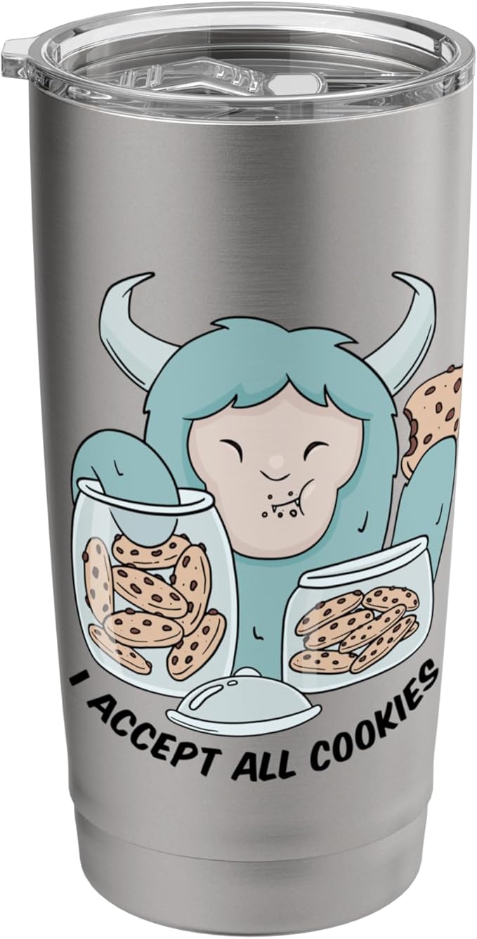 Cute Monster Cookie Lover Delight Stainless Steel Insulated Tumbler