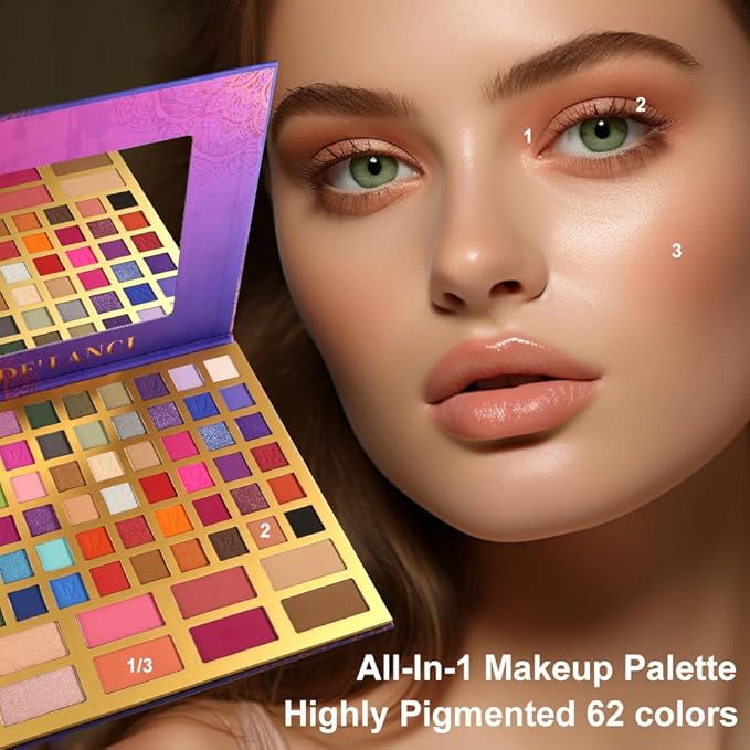 Large Eyeshadow Palette for Makeup Beginners, DE'LANCI Big