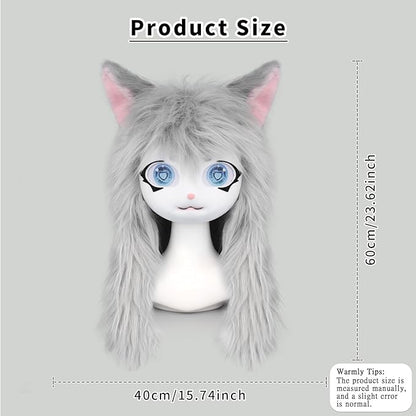 JUNBOON Furry Animal Headgear Beast Full Head Mask Headwear Doll Cosplay Costume Halloween Fursuit