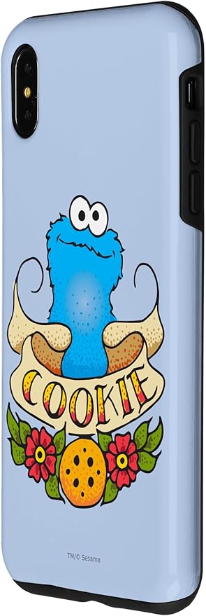 iPhone XS Max Sesame Street Cookie Monster Cookie Tattoo Case