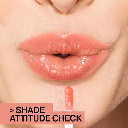 wet n wild MegaSlicks Lip Gloss, Ultra-Glossy, Vitamin-E Enriched, Ultra-Gloss High Shine Moisturizing, Cruelty-Free & Vegan - Crystal Clear(Carded)