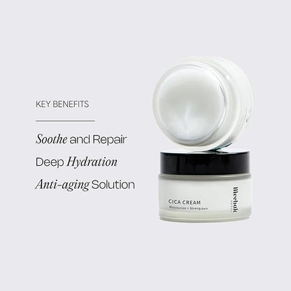 Meebak Cica Cream | Daily Repair Moisturizer with Niacinamide, Ceramide, & Retinol | Deep Hydration & Soothing | Locks in Moisture | Suitable for Sensitive Skin