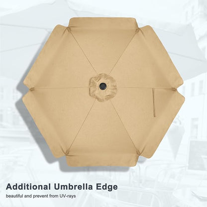 MASTERCANOPY Valance Patio Umbrella for Outdoor Table Market (7.5ft, Khaki)