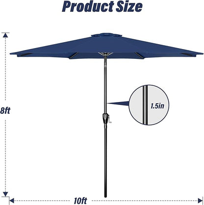 Simple Deluxe 9' Patio Umbrella Outdoor Table Market Yard Umbrella with Push Button Tilt/Crank