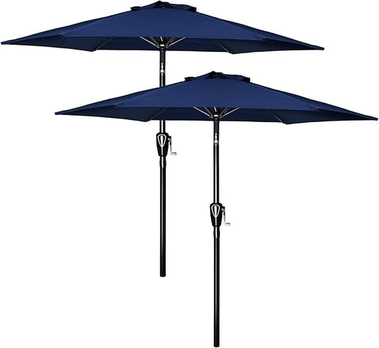 Simple Deluxe 9' Patio Umbrella Outdoor Table Market Yard Umbrella with Push Button Tilt/Crank