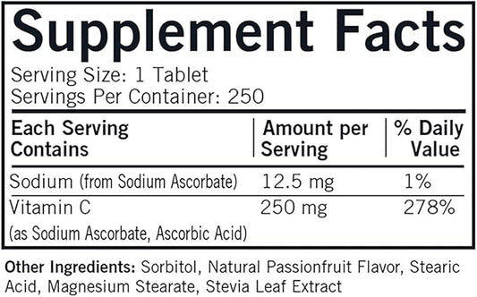 Kirkman Labs Vitamin C 250 mg Chewable Tablets with Stevia-250 Count