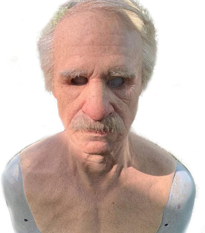 Realistic Old Man Mask Halloween Mask Scary Latex Old Man Grandpa Mask Halloween Wrinkle Face Mask