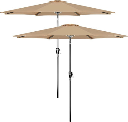 Simple Deluxe 9' Patio Umbrella Outdoor Table Market Yard Umbrella with Push Button Tilt/Crank