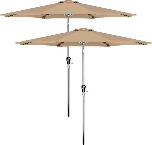 Simple Deluxe 9' Patio Umbrella Outdoor Table Market Yard Umbrella with Push Button Tilt/Crank