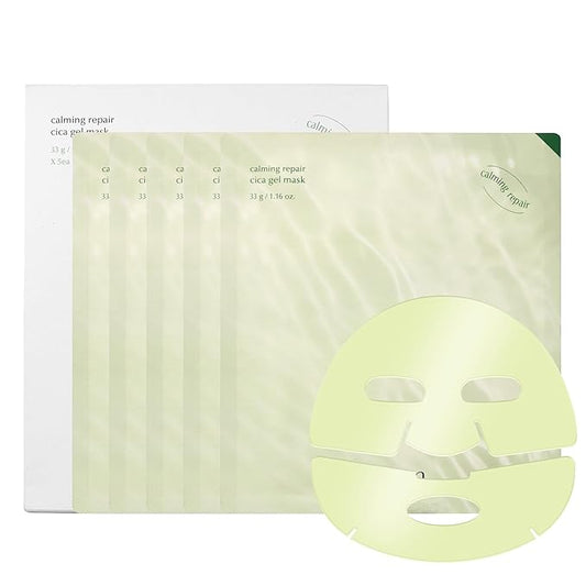 Calming Repair Cica Gel Mask, Centella, Overnight Hydrogel Mask, 4+1 Pack