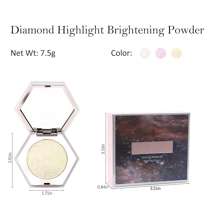 Erinde Champagne Gold Face Highlighter Makeup Palette, Shimmer