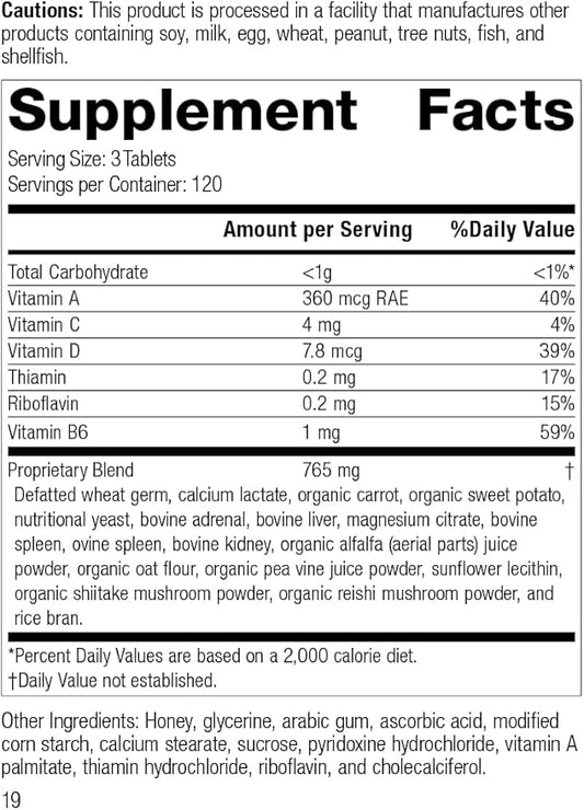 Standard Process Catalyn - Whole Food Foundational Support for General Wellbeing with Vitamin D, Vitamin C, Vitamin A, Thiamine, Riboflavin, Vitamin B6, Magnesium Citrate, and More - 360 Tablets
