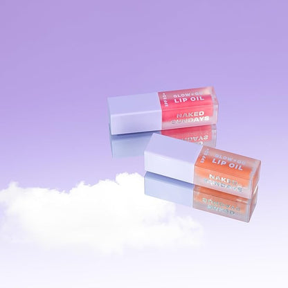 Naked Sundays SPF50 Go & Glow LIP OIL Trio - Hydrating Lightweight Lip Gloss with SPF Protection for Soft & Glossy Lips, Non-Sticky, Vegan (Watermelon